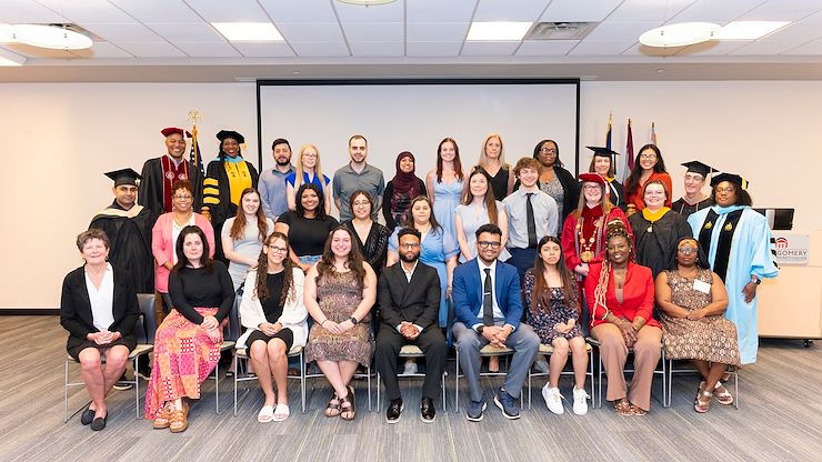 Montgomery County Community College recently celebrated the induction of 70 new members into the Alpha Alpha Alpha National Honor Society. MCCC is the first and only community college in Pennsylvania to host a Tri-Alpha chapter. Photos by Linda Johnson