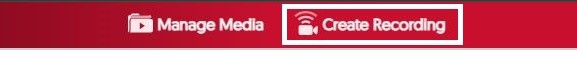 image highlighting the create recording image 