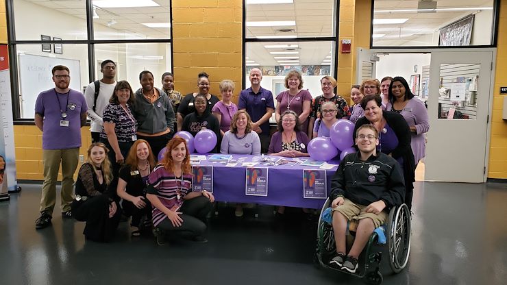 MCCC employees and students wore purple to help bring awareness that recovery is possible.