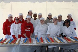 CAI students presented the cake and cupcakes at George Washington's birthday celebration at Valley Forge.