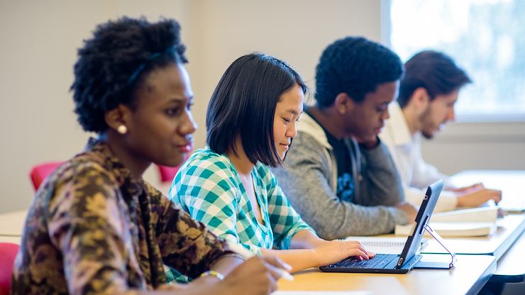 students studying