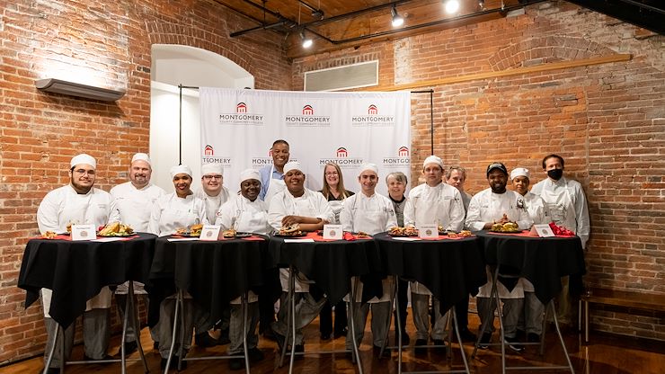 As part of the 25th-anniversary celebration, MCCC's Culinary Arts students competed in a Sandwich Challenge sponsored by Gene and Sheila Dugan, owners of Grumpy's Handcarved Sandwiches in Pottstown. The winning sandwich made by Kyle Edmonds and Ayanna Marville earns a spot on Grumpy's menu for a year, and the Dugans will donate $2 from the sale of each sandwich to the College's 25th Anniversary Student Scholarship Fund. Photos by Susan L. Angstadt