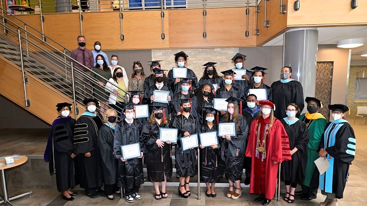 Nineteen students earned their high school diplomas through the Gateway to College Program at Montgomery County Community College. Photo by David DeBalko