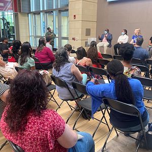 Families learn about the value of a community college education.