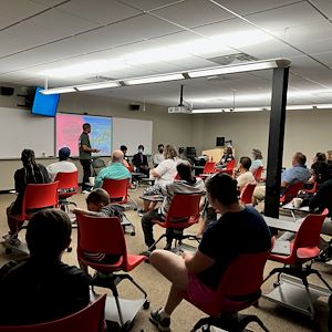 High school students and families in Pottstown learn about the Dual Enrollment program.