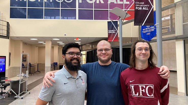 Psychology students Raleigh Beard, Caleb Buckley and Harry Green presented a poster at the Middle States Commission on Higher Education conference recently. Photo by Eric Devlin.