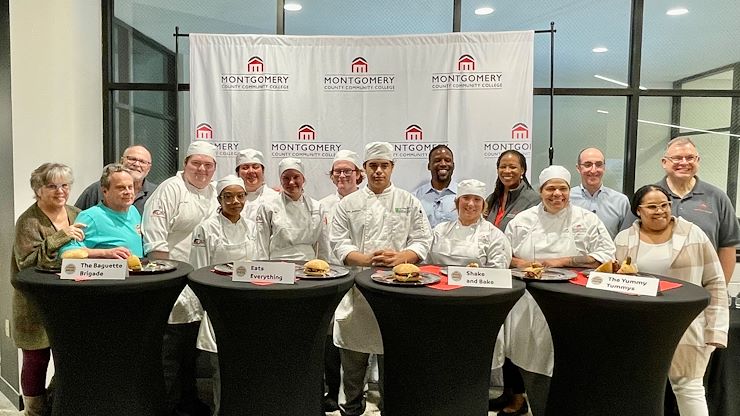 group photo of students, judges, Dugans