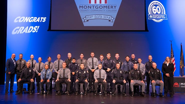 Twenty-four cadets graduated from the Montgomery County Community College Municipal Police Academy during the June 12 ceremony. Photos by Linda Johnson