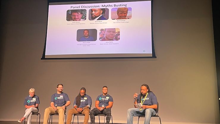 During Merck Day at Montgomery County Community College, several Merck employees (including two Montco alumni) shared their educational and career journeys. Photos by Diane VanDyke