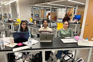 Students working at computers