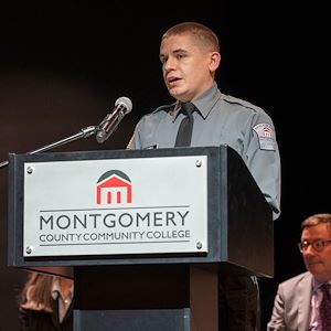 Class valedictorian cadet Andrew Naimoli