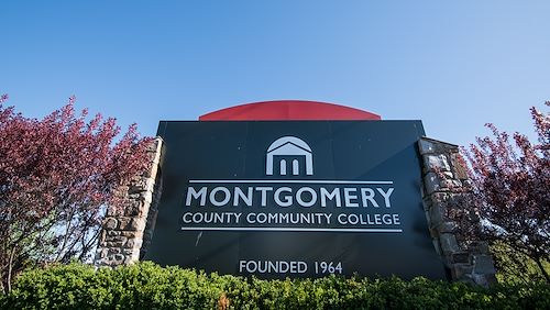 The Montgomery County Community College sign at Blue Bell Campus. 