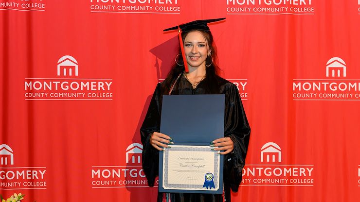 MCCC Gateway student Caitlin Campbell earns her Associate's Degree.