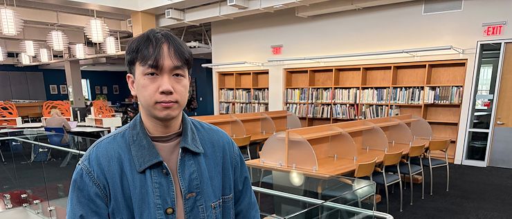 Gia Huy Nguyen Gia Huy Nguyen is an All-Pennsylvania Academic Team member. He's standing at the top of the staircase in a library.